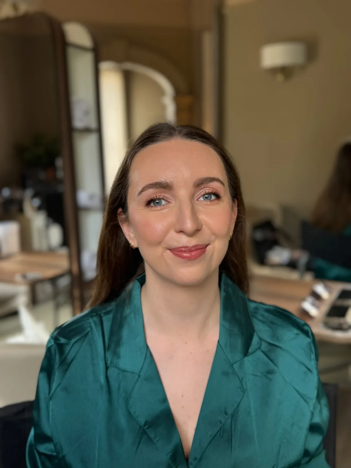 Fresh glowing bridal makeup with a soft rosy lip by Be Bridal